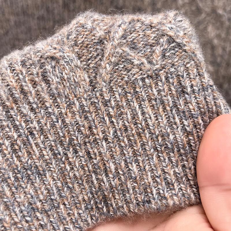 Hengyuanxiang Men's 100% Pure Wool Thickened Turtleneck Sweater