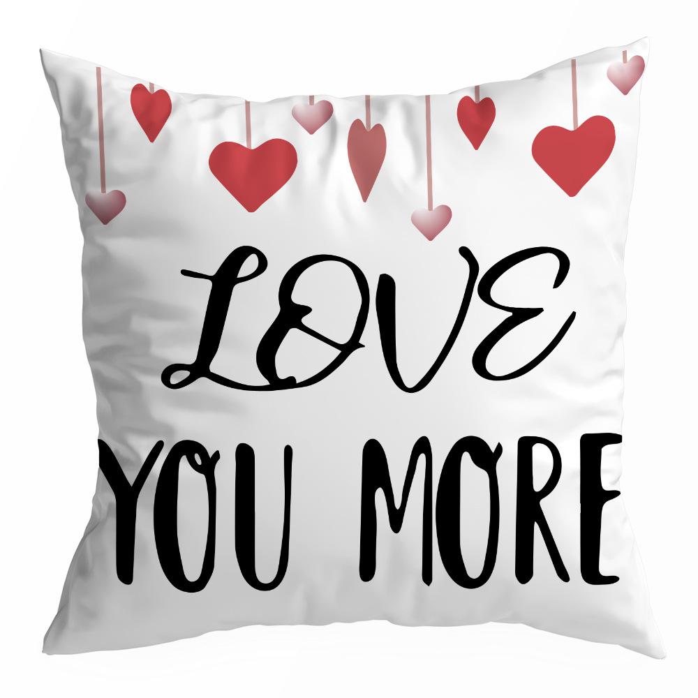 

Наволочка на День святого Валентина, Бархат персиковая кожа , Принт сердце , Домашний текстиль, Наволочка на диванную подушку, Подушка для поясницы и спины в машину 45 * 45Cm without pillow core