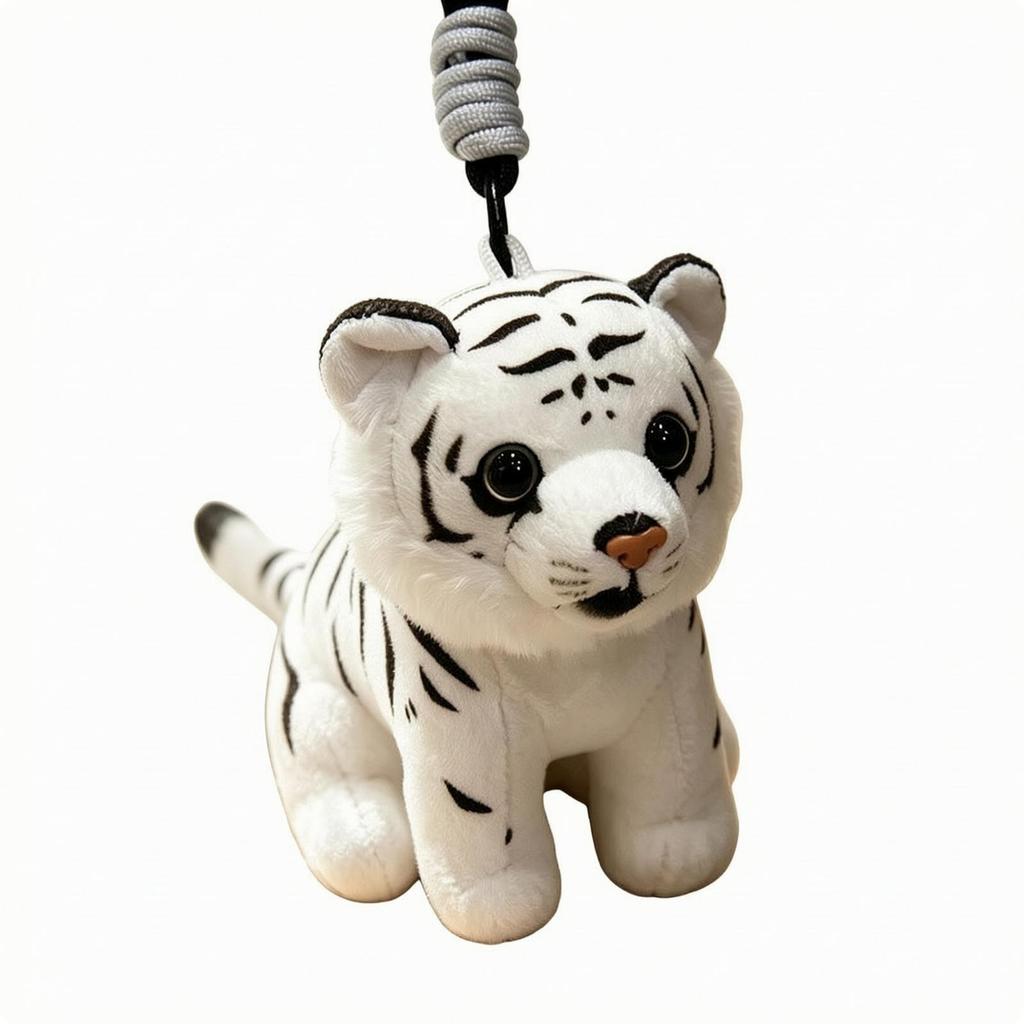 Soft Tiger Pendant Decorative Charm with Hanging Loop for Kids,