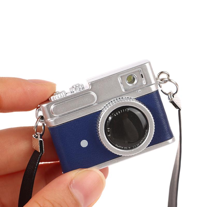 Mini Camera Keychain Dollhouse Slr Camera Model W/Shutter Flash Camera Keyring Bag Pendant Necklace Pendant Doll Dress Up Toy