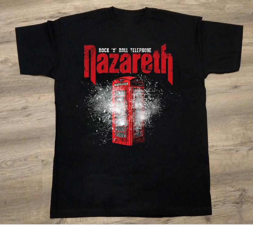 РЕДКИЙ! Черная хлопковая рубашка Nazareth Band Полный размер S-5XL Унисекс TH202 XXXL
