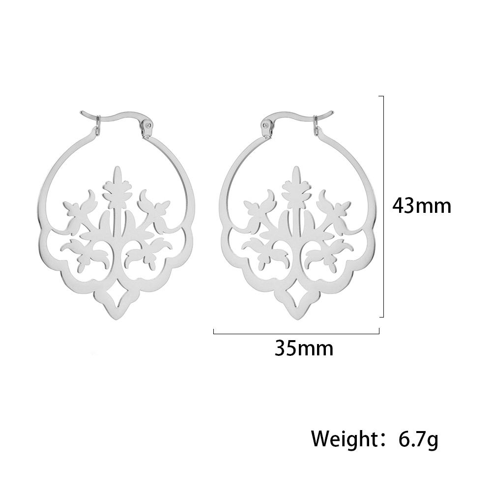 

Cazador Vintage Filigree Hoop Earrings for Women Flower Tree Lotus Stainless Steel Jewelry Wedding Birthday Mother Gifts 2025