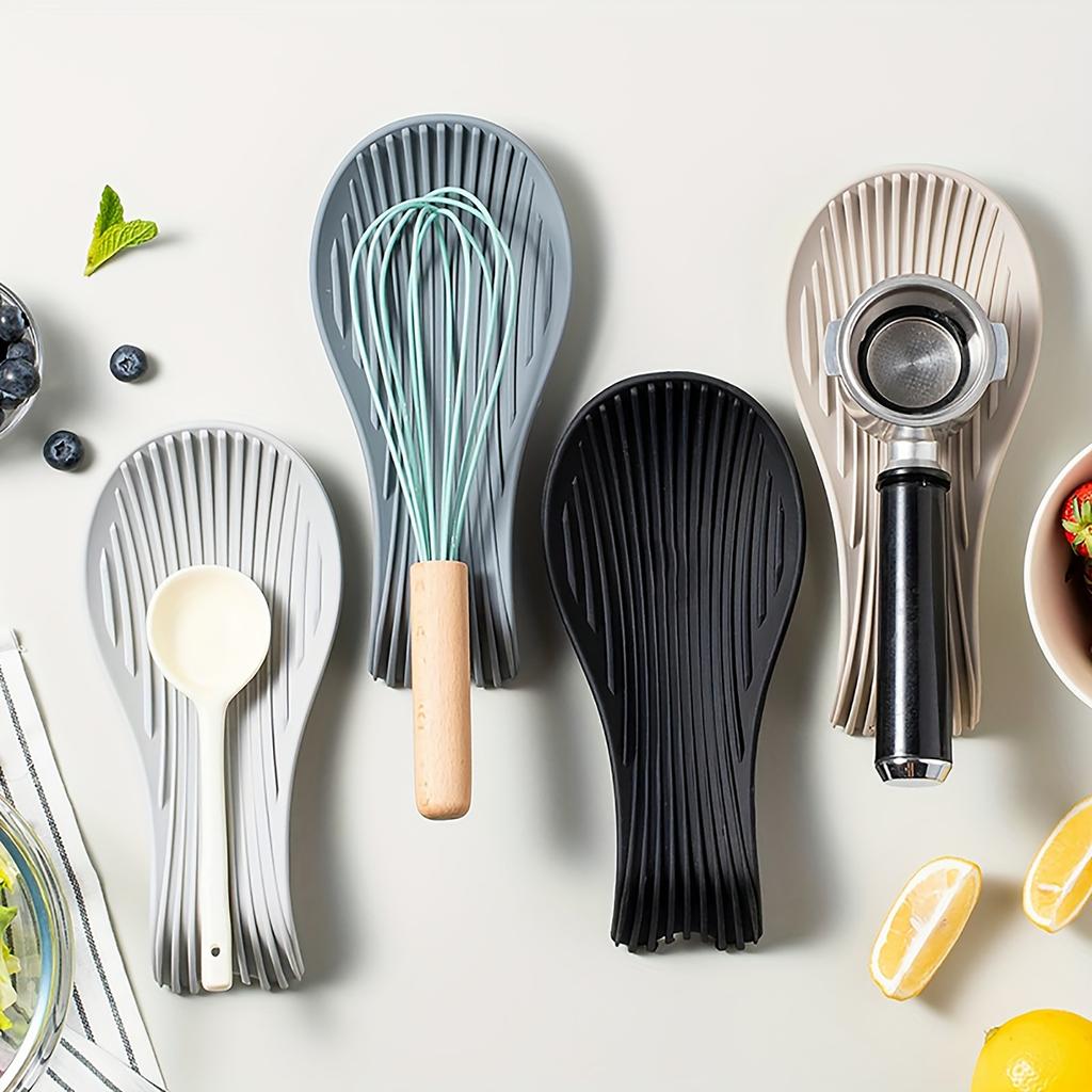 Silicone Kitchen Utensil Rest – Heat-Resistant Spoon Holder And Spatula Tray For Countertop Organization