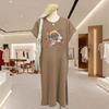 Robe t-shirt ample grande taille pour femme été ventre rond mm couverture ventre plat réduction âge petit robe décontractée amincissante