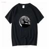 Dachshund Moon Silhouette Black T-shirt