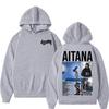 Singer Aitana Cuarto Blue Tour Men's and Women's Patterned Hooded Sweatshirt