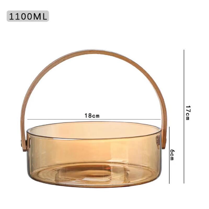 Nordic Portable High Borosilicate Glass Basket with Handle