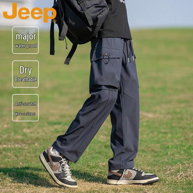 Jeep Men's Spring Autumn Outdoor Loose Fit Cargo Pants