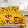 Set Biancheria da Letto 3 Pezzi Garfield Cartoni Animati Fumetti Include 1 Piumone + 2 Federe, Senza Imbottiture per Cuscini, Morbido Confortevole,a0910214