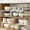 1/2pcs Stretchable Cabinet Shelf Kitchen Cupboard Separated Storage Rack Countertop Organizer Spice Organizer Shelf Save Space