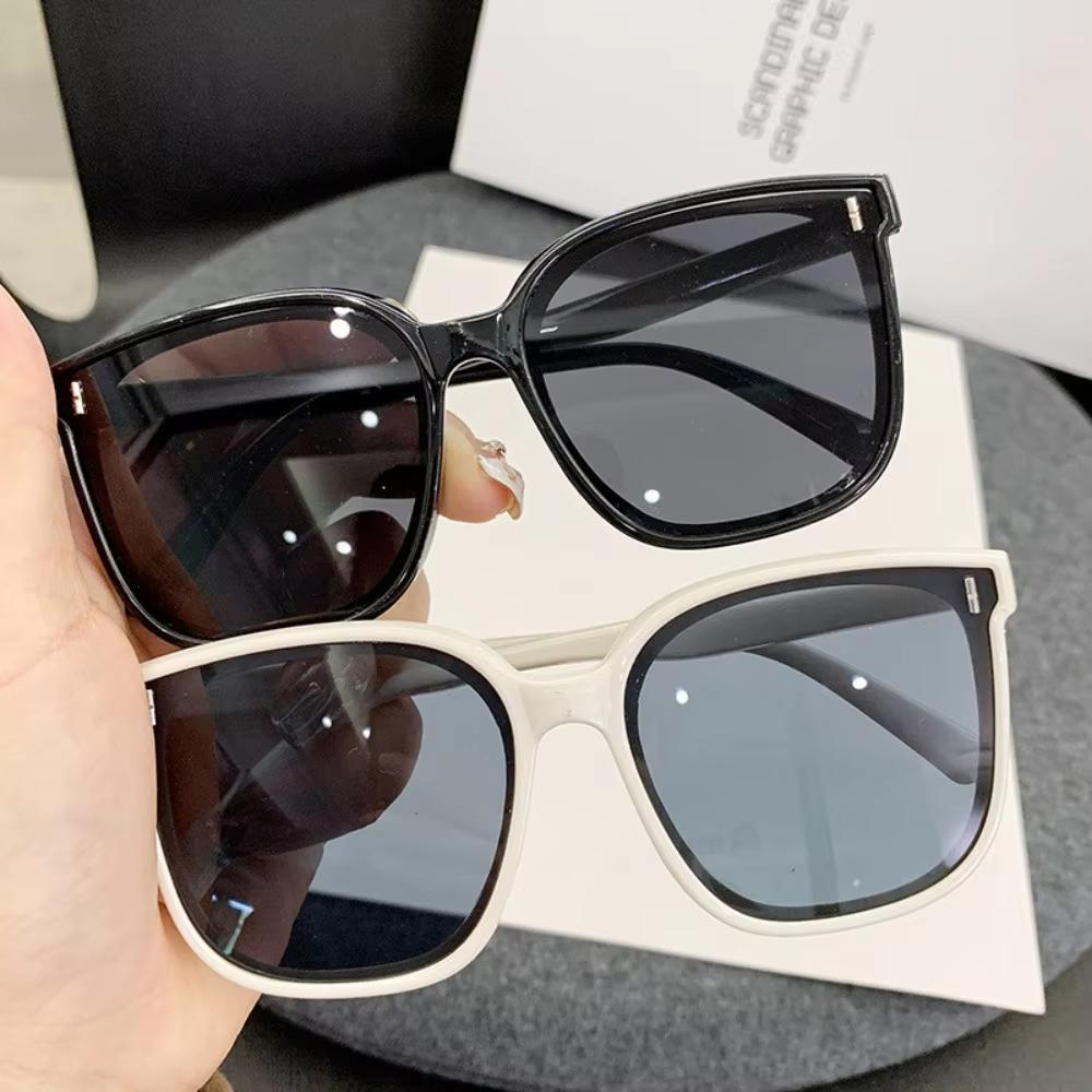 Koreanischer Stil Mode Großer Rahmen Quadratisch UV-Schutz Sonnenbrille für Damen Glas Persönlichkeit Sonnenbrille Unisex