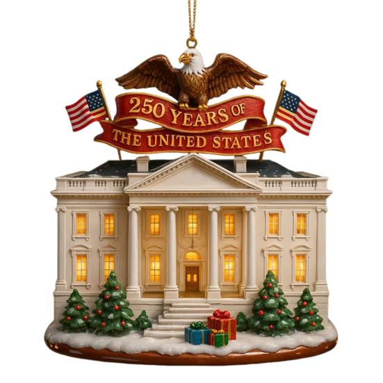 US 250th Anniversary Ornament Patriotic Xmas Tree Hanging Decor Collectible Keepsake Gift for Patriots History Lovers Veterans