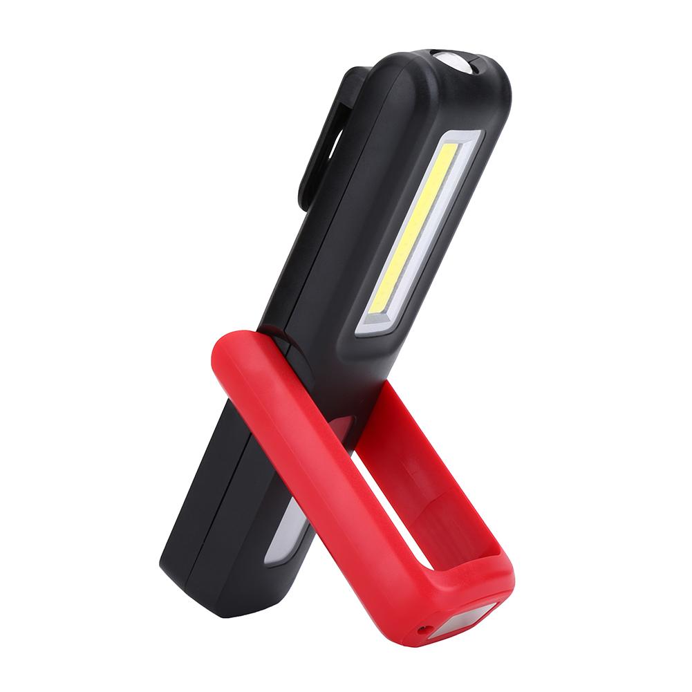 Portable USB Rechargeable LED COB Working Lamp Light Outdoor Magnet Hook Flashlight(Red)