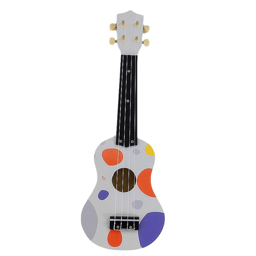 4 Strings Ukulele Full Wooden Barrel Body Beginner Ukulele Toy Musical Instrument  Children белый
