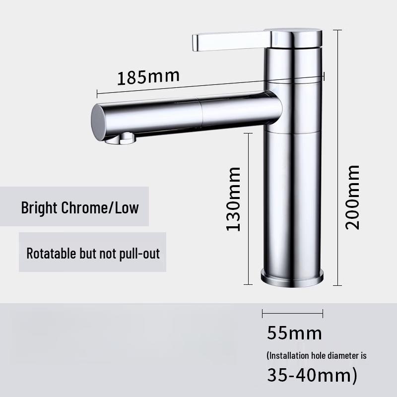 TLXT Chrome Rotatable Bathroom Basin Faucet