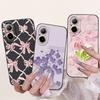 For Realme C67 4G RMX3890 Back Cover Realme C67 5G Case Girly Flower Butterfly Fashion Funda Soft Liquid Silicone Bumper Etui