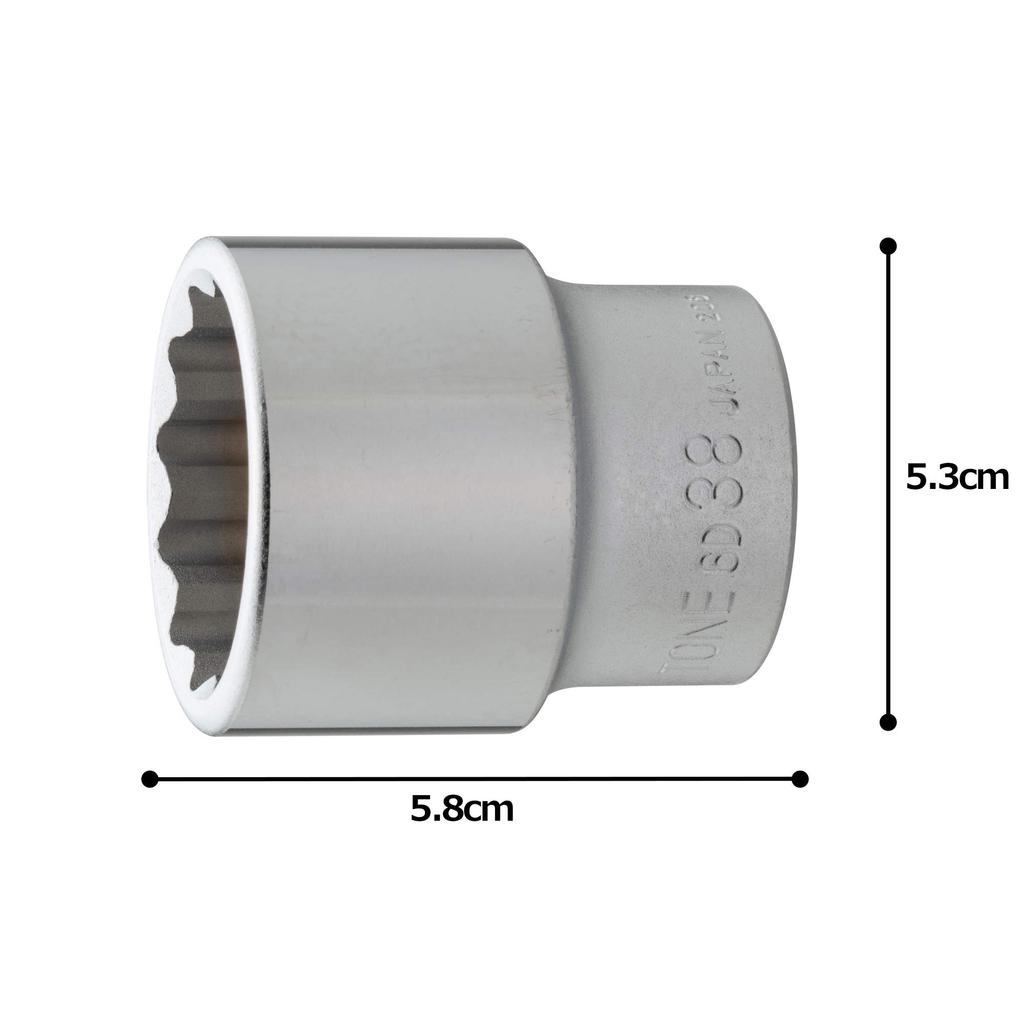 Tone HP6D-38 12-Point Socket, 19.0mm (3/4") Drive, 38mm Width