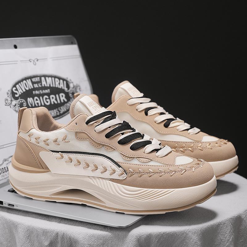 

Men s casual sports shoes new mesh platform men s shoes trendy versatile fashion dad shoes men 44 бежевый