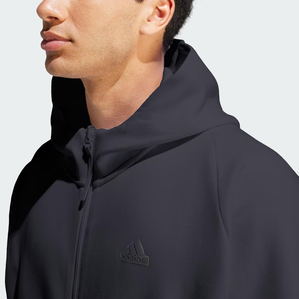 Adidas Z.N.E. Series Logo Patch Zip Hoodie Jacket Men Jackets Black IN5089