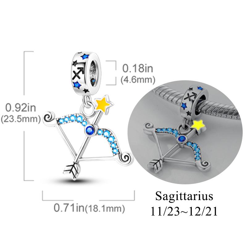 

Copper 12 Constellation Luminous Charms Beads Pendants Fit Original Bracelet Neckalce Charm Diy Jewelry