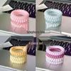 Korean Style Colorful Telephone Cord Hair Tie Set - High-End Elastic Hair Accessories for Women