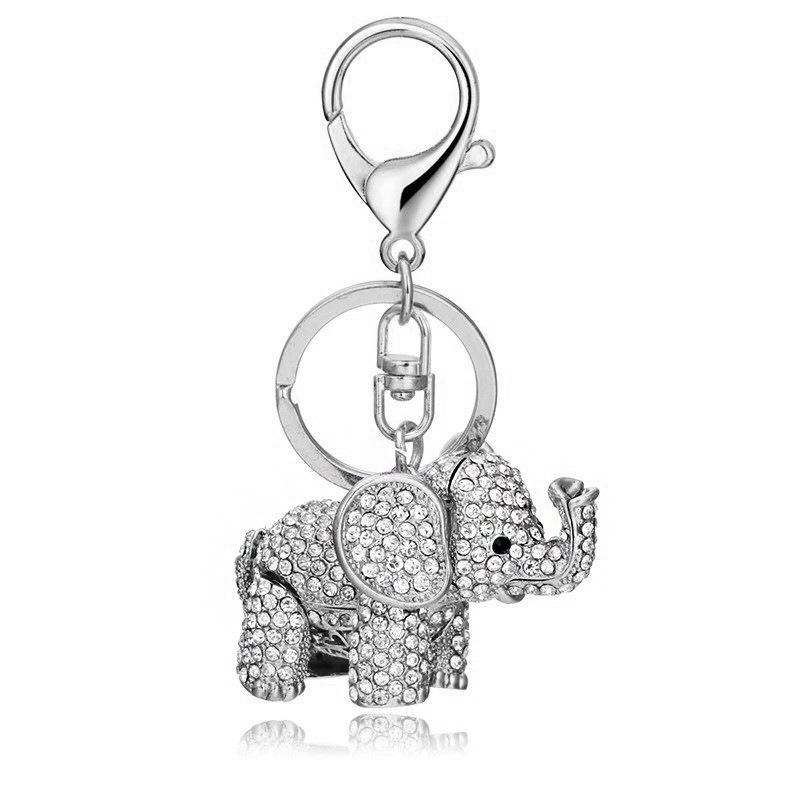Charming Rhinestone Elephant Keychain for Women