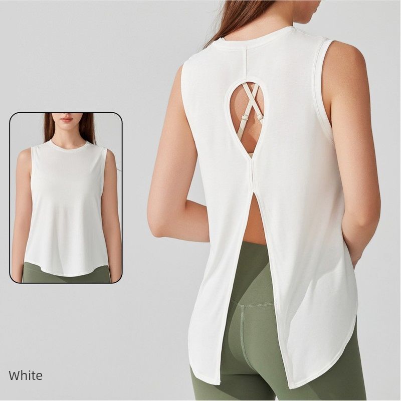 

Lulu Loose Blouse Split Quick-Drying Exercise Yoga Clothes Pure White M