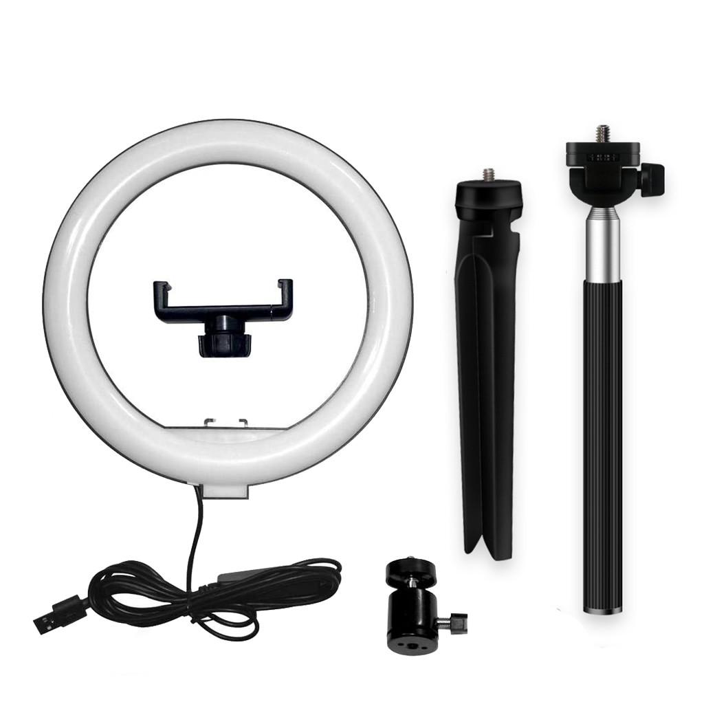 Dimmable 5500K LED Ring Light Kit with Stand for Makeup Camera Selfie 8inch