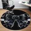 1pc Gothic Bow Chair Carpet for Office, Non slip, Soft and Durable Office Rug for Interior Decoration