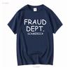 Fraud Dept Scam America T Shirt Vintage Washed Graphic Unisex Top For Everyday Wear Casual Homme Versatile Soft Breathable