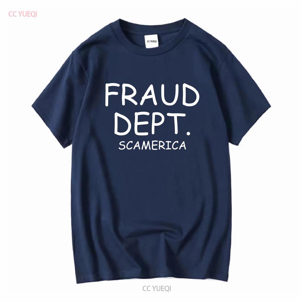 Fraud Dept Scam America T Shirt Vintage Washed Graphic Unisex Top For Everyday Wear Casual Homme Versatile Soft Breathable