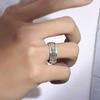 S990 Pure Silver Rotating Kylin Ring with Six-Character Mantra and Artistic Retro Design.