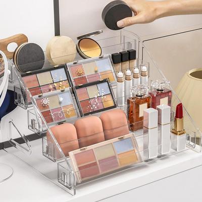 Makeup Organizer Box Transparent Desktop Storage Box Cosmetic Display Holder for Lipsticks Eyeshadow Perfume Nail Polish