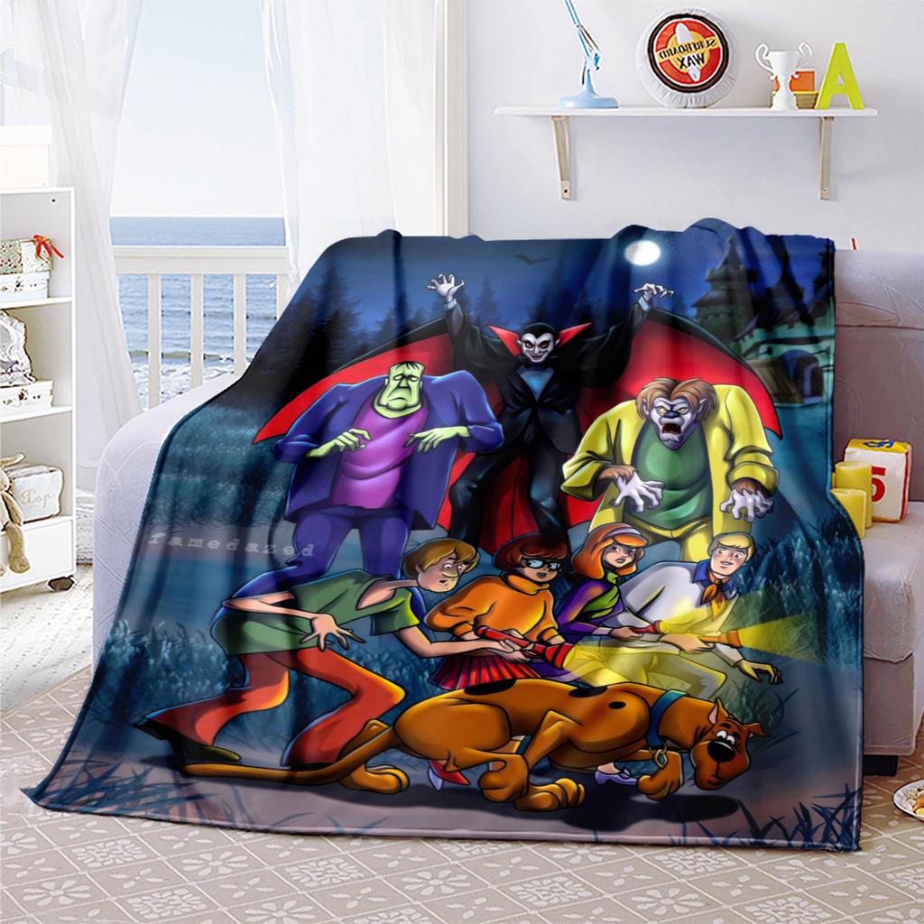 Halloween fantasy comedy adventure cartoon movie Scooby-Doo blanket soft home furnishing nap decoration four seasons warm Sherpa blanket U13