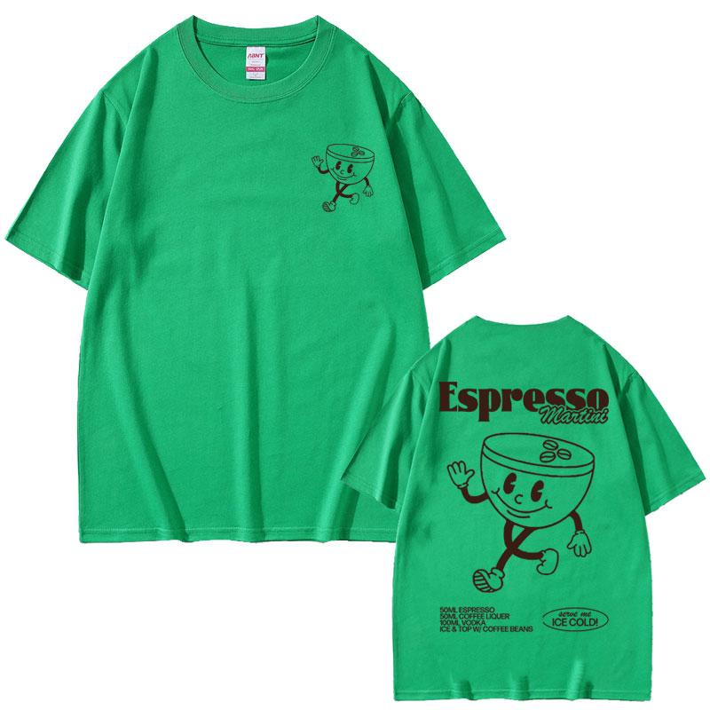 Funny Espresso Martini Cocktail Graphic T Shirt Male Vintage Cartoon Oversized Tshirts Unisex Womens Casual Loose Cotton Tshirt