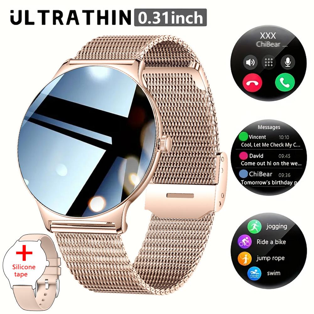 New Ultra-Thin Fashion Women Smart Watch 1.43 inch  Sports Health Bracelet Bluetooth Call Waterproof Smartwatch Android