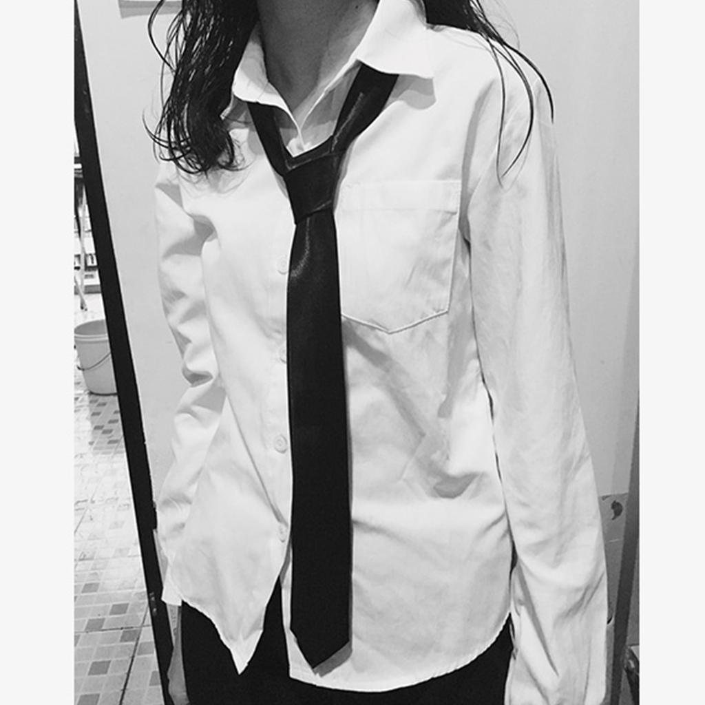 Skinny Tie Women Satin Skinny Scarf Long Necktie Satin Tie Formal Black Ties JK Uniform Tie Solid Color Plain Solid Tie