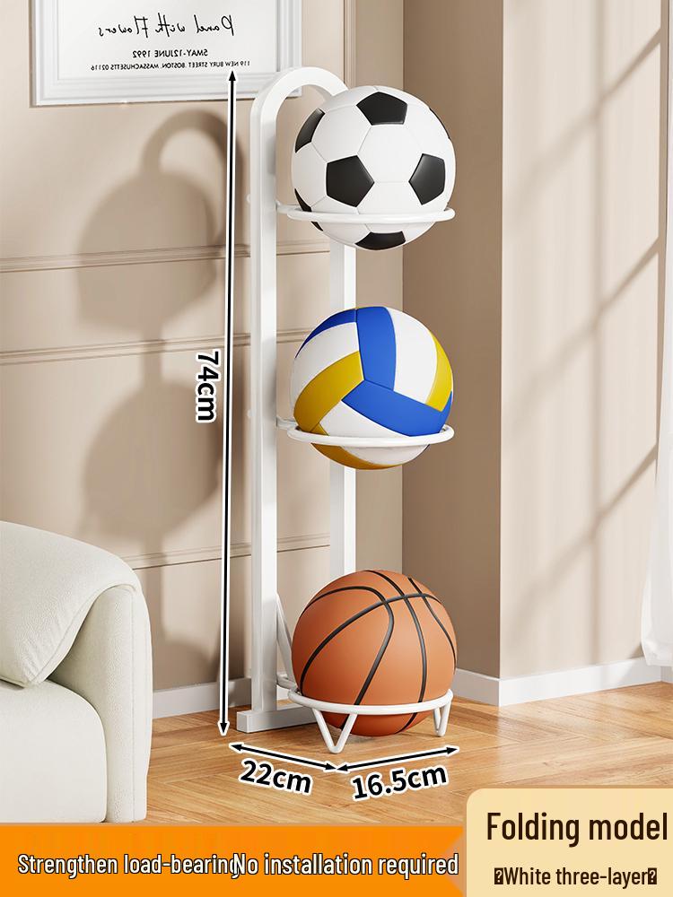 Foldable Multi-layer Sports Ball Storage Rack for Home