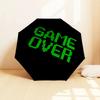 Game Over Pixel Art Design Automatic Opening Folding Umbrella with 8-Bone Iron Frame - Portable and Durable for Travelers, Fans, and Everyda
