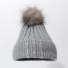 Knitted Hat Thickened Cold-Proof And Warm Wool Ball Pullover Hat Solid Color Outdoor Stacking Hat