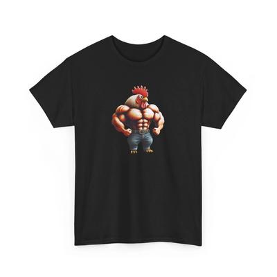 Rooster Bodybuilder Funny Animal Graphic Tee Chicken Workout Shirt Muscle Gallo