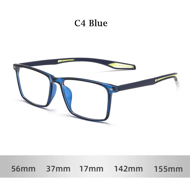 Ultra-lightweight TR Sports Men's Reading Glasses Anti-slip and Anti-Collision Eyeglasses Frame Anti Blue Light Computer Glasses