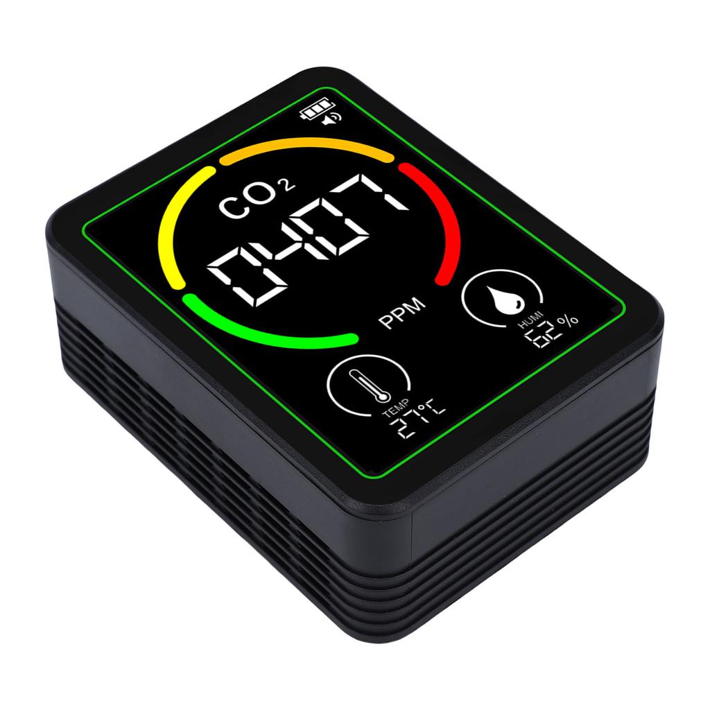 Air Quality Meter 3 in 1 CO2 Temperature Humidity Detector LCD Backlit Screen Indoor Air Quality Tester for Home Office