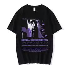 Anime Serial Experiments Lain T-Shirt Men Women Graphic T Shirts Unisex Iwakura Manga Girl Sci Fi Short Sleeve Casual Tee Tops 17