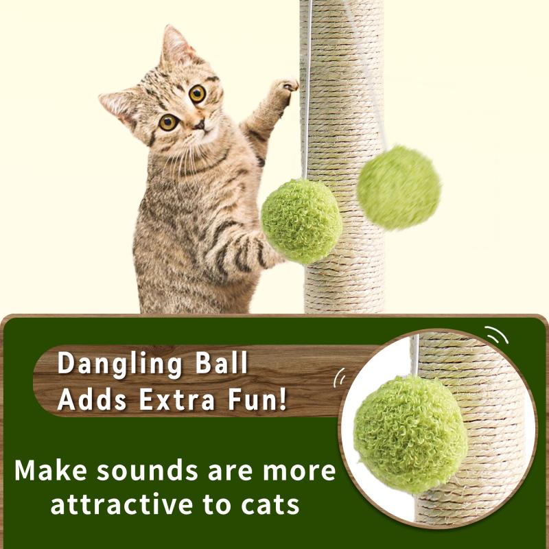 Pet Cat Toy Funny Cat Stick Balls Durable Sisal Scratching Board Cat Supplies Cat Grab Column Interactive Toy Climbing Post 2025