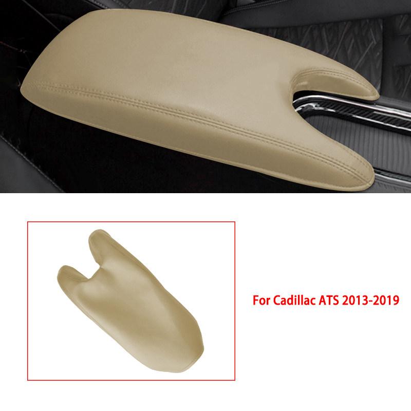 

For Cadillac ATS 2013 2014 2015 2016 2017 2018 Microfiber Leather Car Center Console Armrest Box Protective Cover Trim бежевий