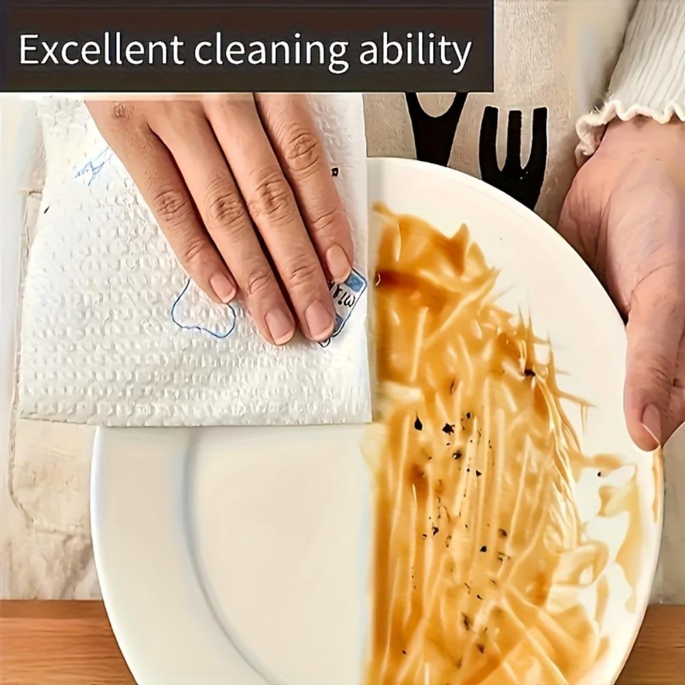 100/400-Sheet Reusable Cleaning Cloths - Random Print Lazy Rags, Degreasing Washable Dry&Wet Wipes, Kitchen Paper