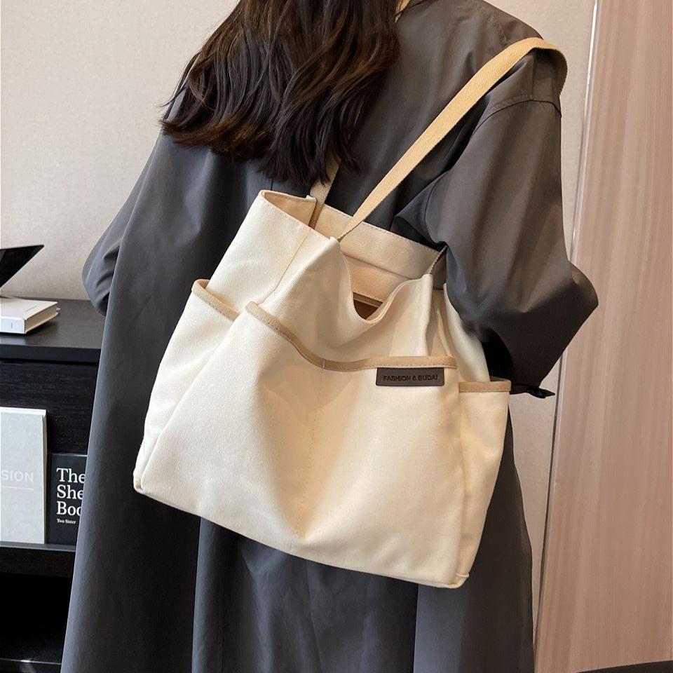 Large Capacity Canvas Tote Bag for Women Casual Shoulder Bag Fashion Commuter Handbag Shopping Travel Tote
