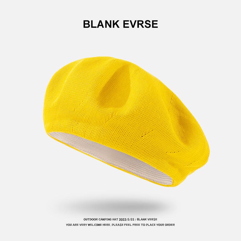 Korean version of beret women s big head circumference painter hat 2025 new bud hat big face big head show small summer hat Regular size (54-59cm)