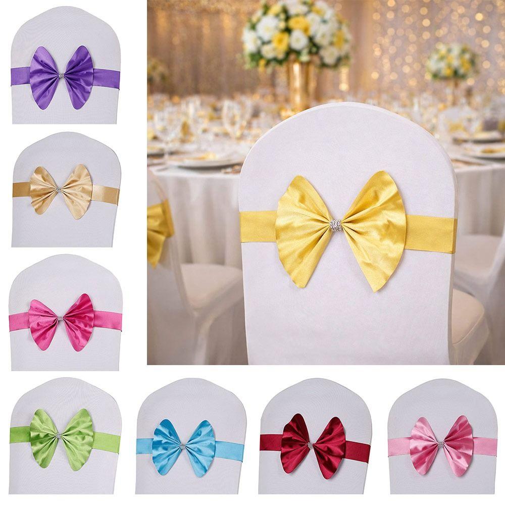 Soft Chair Sashes Band Wedding Chair Ribbon For Wedding Party Hotel Banquet Event Decoration